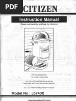 Download Citizen Bread Machine J5740X by jarno2565 SN65403572 doc pdf