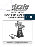 MODEL G0816 Heavy-Duty Bead Roller Owner'S Manual: (For Models Manufactured Since 10/15)