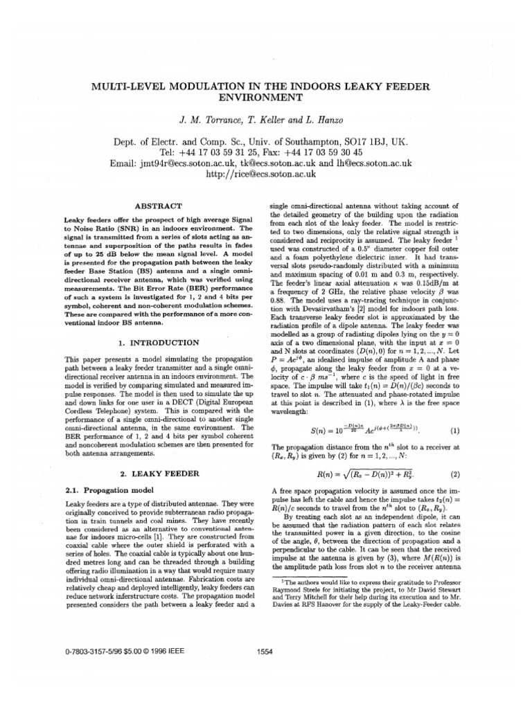 Leaky Feeder Paper | PDF