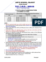 St. Mary'S School, Rajkot: Schedule For Filling-Up Admission Form & Payment of Fees