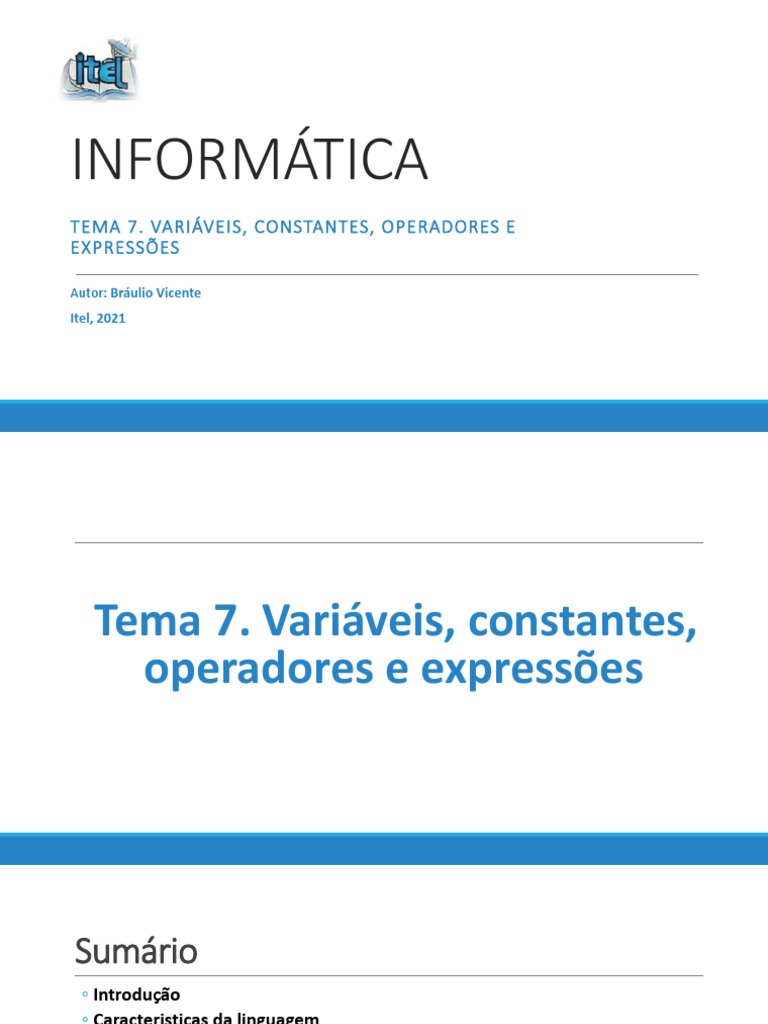 Variáveis e Constantes em C | PDF | Tipo de dados | Engenharia da ...