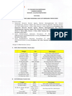 Edaran No.013 Perubahan Hari Libur Nasional Dan Cuti Bersama Tahun 2023