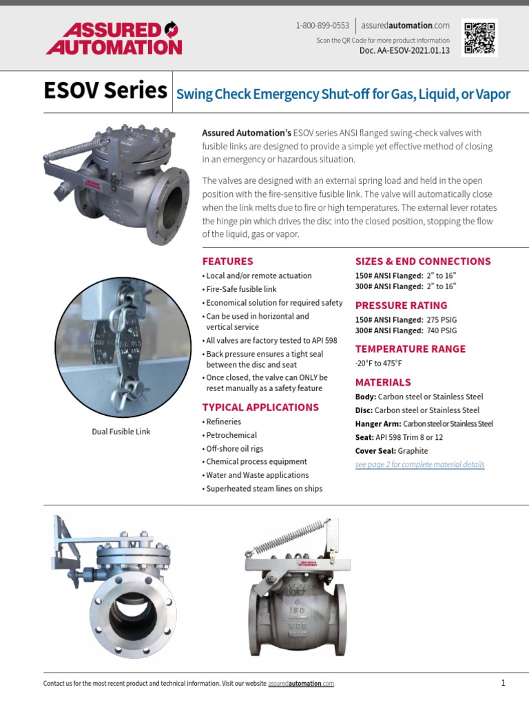 ESOV Series Emergency Shut-off Valves | PDF