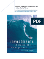 Test Bank For Investments Analysis and Management 12th Edition Charles P Jones