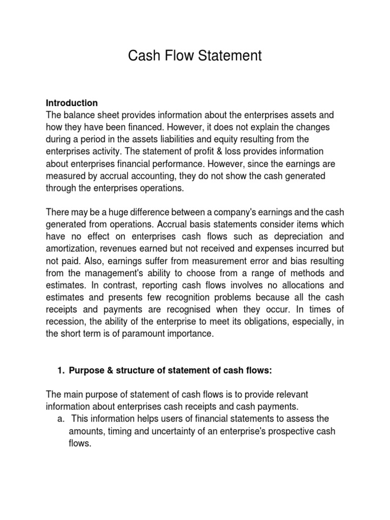 Understanding Cash Flow Statements | PDF | Expense | Cash Flow Statement