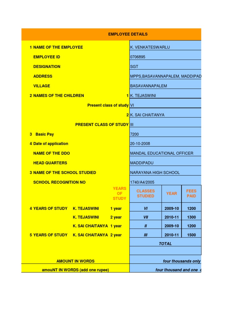 Fee Concession Application for Children | PDF | Rupee | Economies