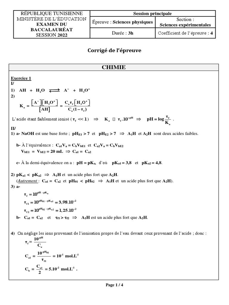 Corrigé Baccalauréat Sciences Physiques | PDF | Métrologie | Physique