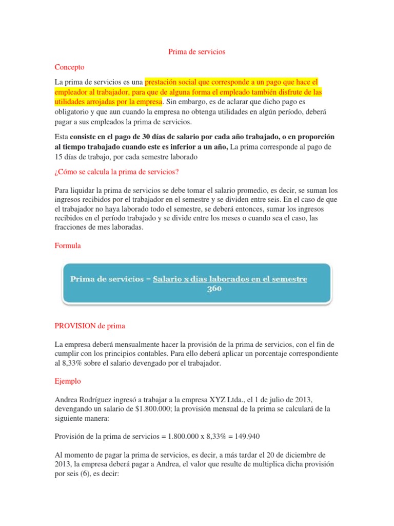 Prima de Servicios | PDF | Salario | Economias