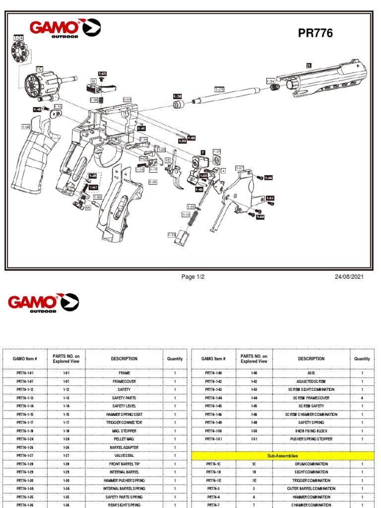 GAMO PR776 Parts List and Descriptions | PDF | Firearms | Military ...