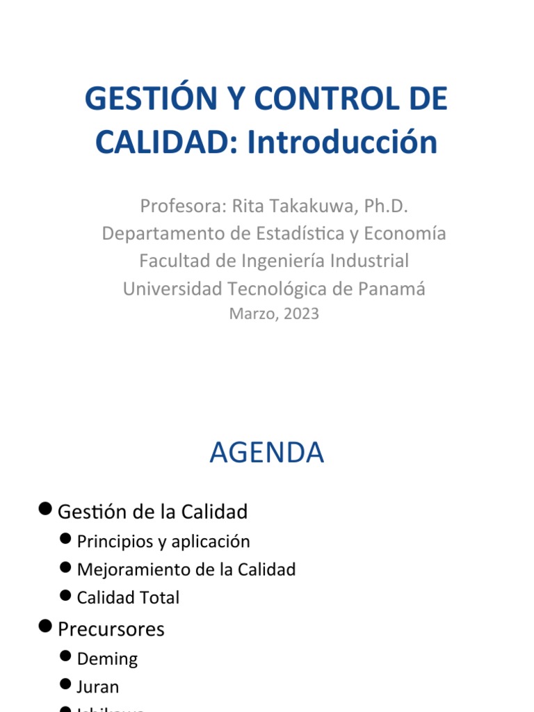 Gestión y Control de Calidad Esencial | PDF | Calidad (comercial ...