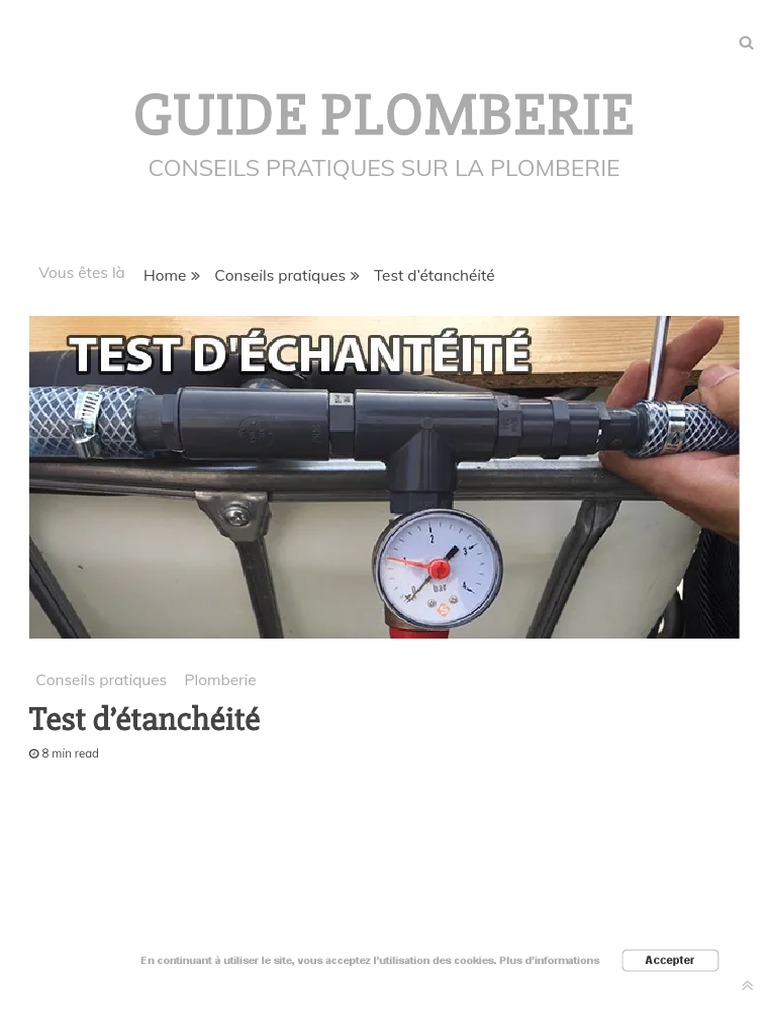 Guide Plomberie Test D'étanchéité PDF — free download