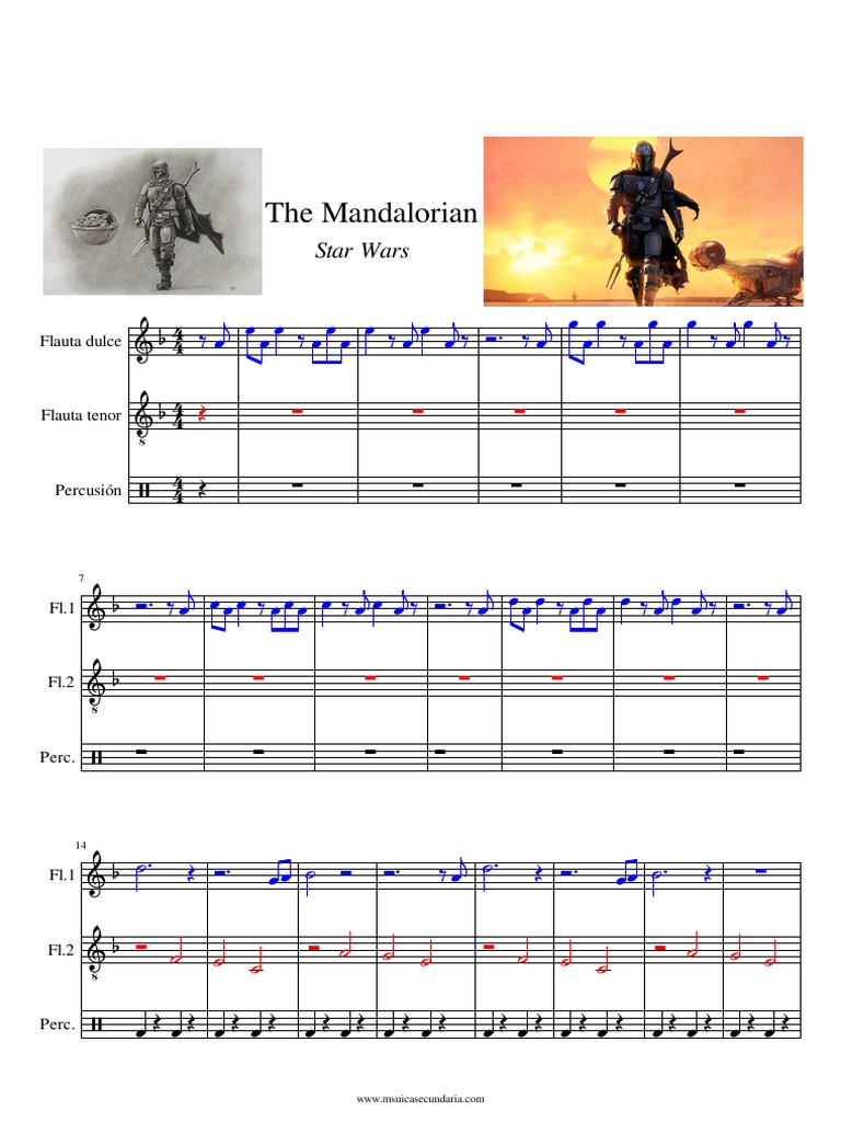 The Mandalorian Flauta Sheet Music Flute PDF