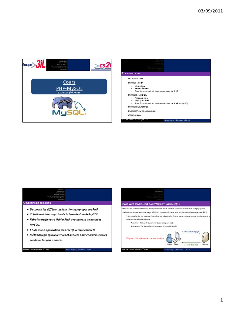 Cours PHP et MySQL Complet PDF | PDF | PHP | Internet