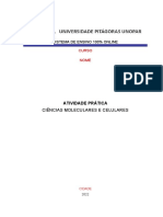 Relatorio de Aula Pratica Ciencias Moleculares e Celulares Unopar 2022 Yemchs