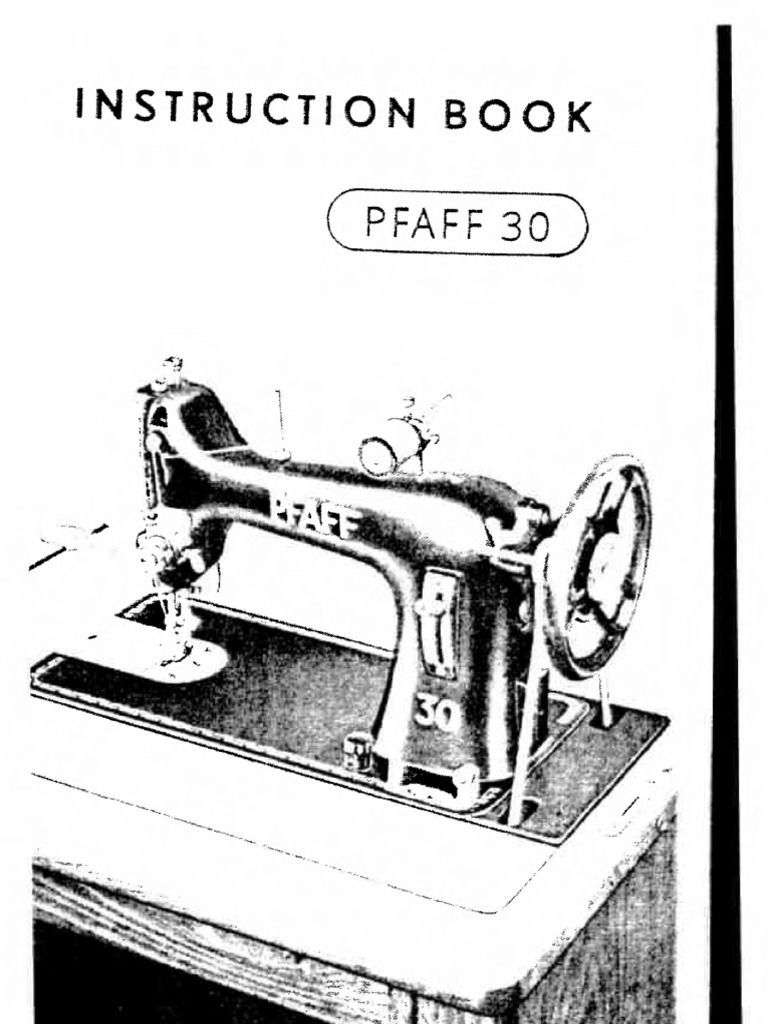 Pfaff 30 Instruction Manual PDF
