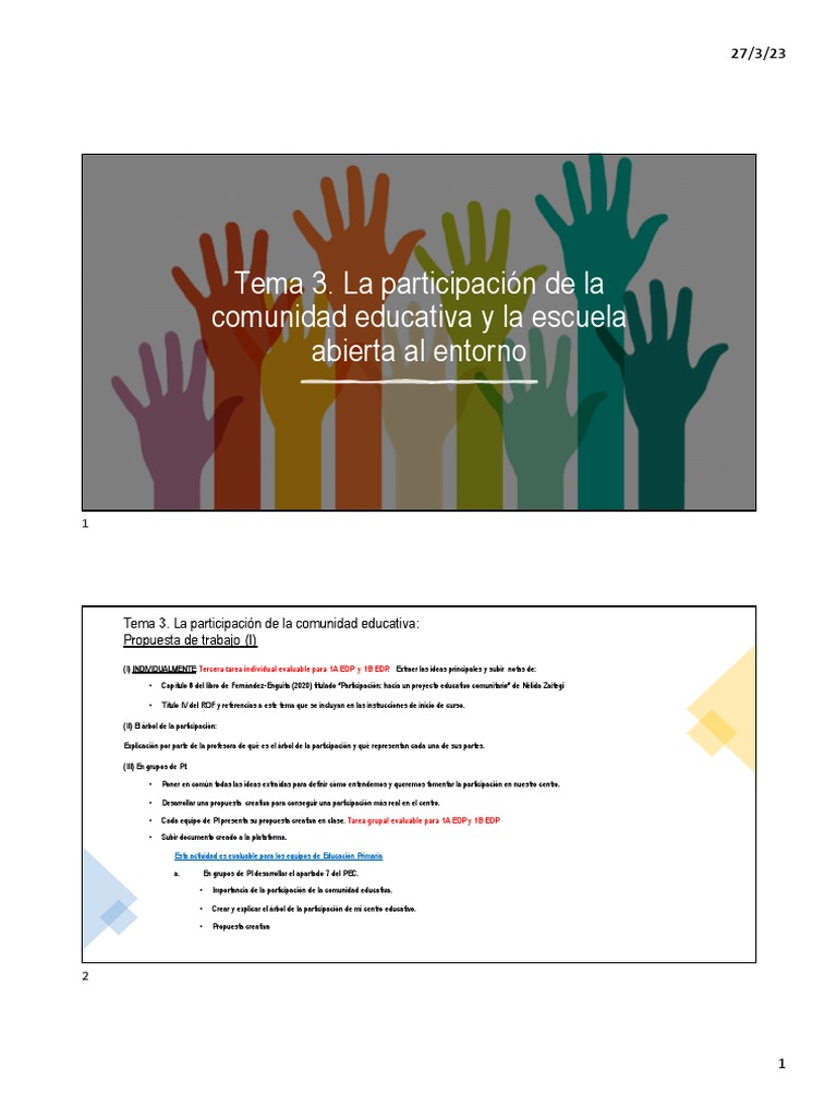 TEMA 3. La participación de la comunidad educativa. | PDF | Democracia ...