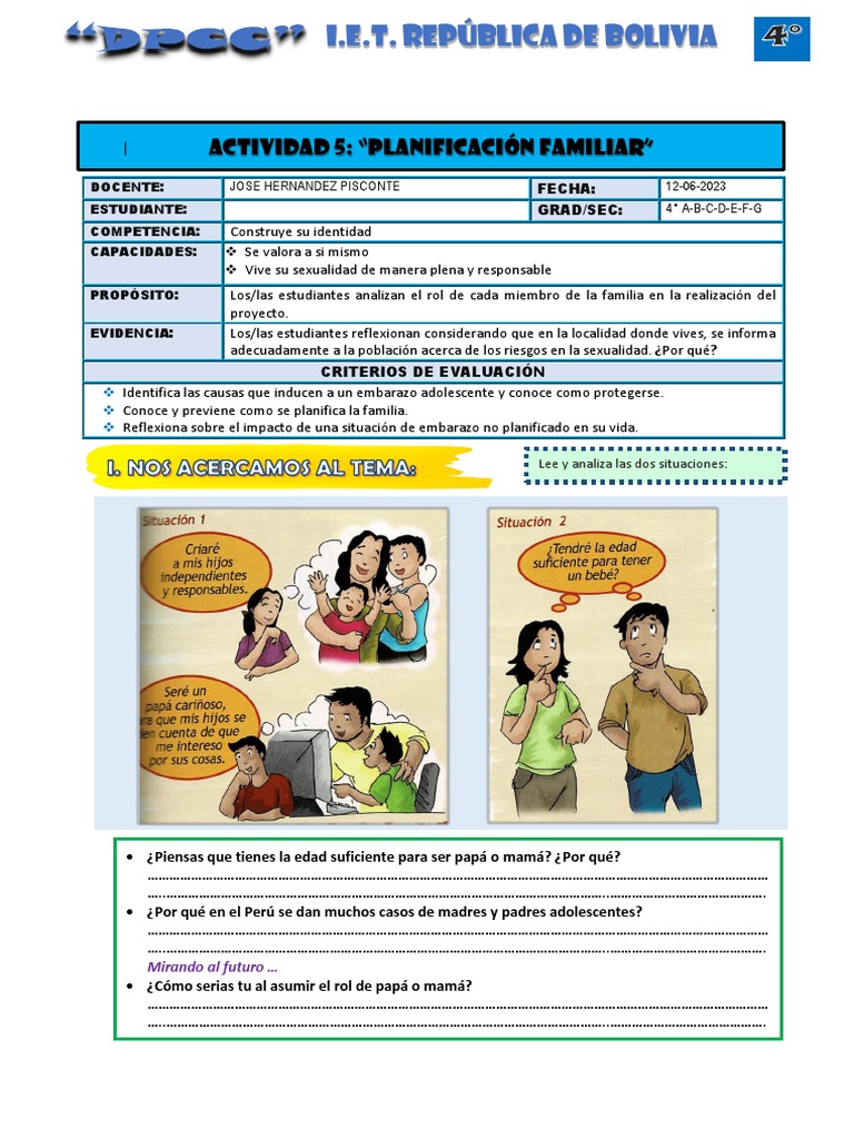 Ficha 5 Unidad 3 4to | PDF | Relaciones personales, crianza y ...