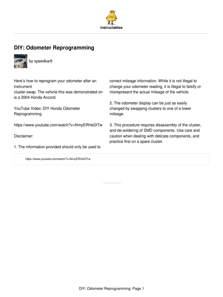 DIYOdometerReprogramming PDF Integrated Circuit Printed Circuit