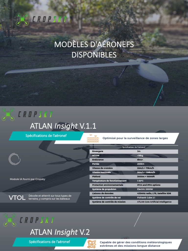 Spécifications des drones VTOL pour surveillance | PDF | Drone | Avion