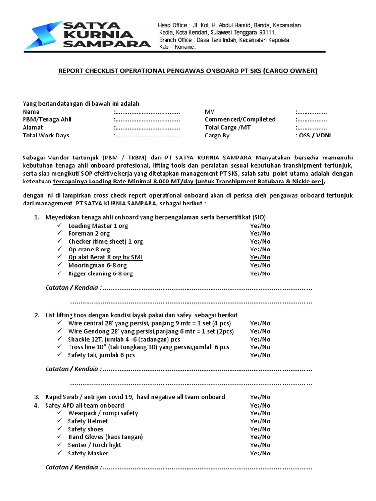 Checklist Baru Co Pdf