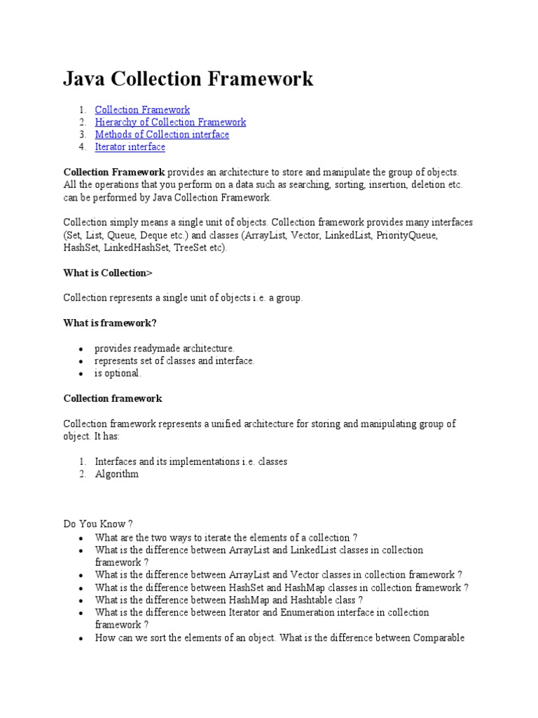 Java Collection Framework | PDF | Computer Engineering | Software ...