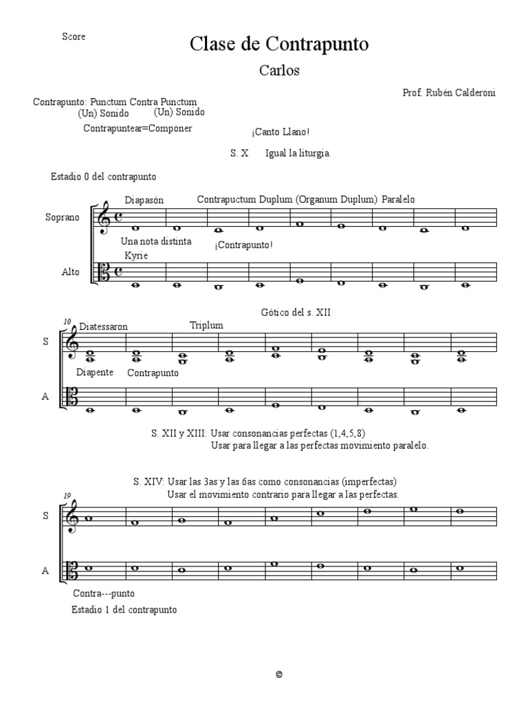 Clase Carlos Contrapunto Pdf Formas Musicales Composiciones