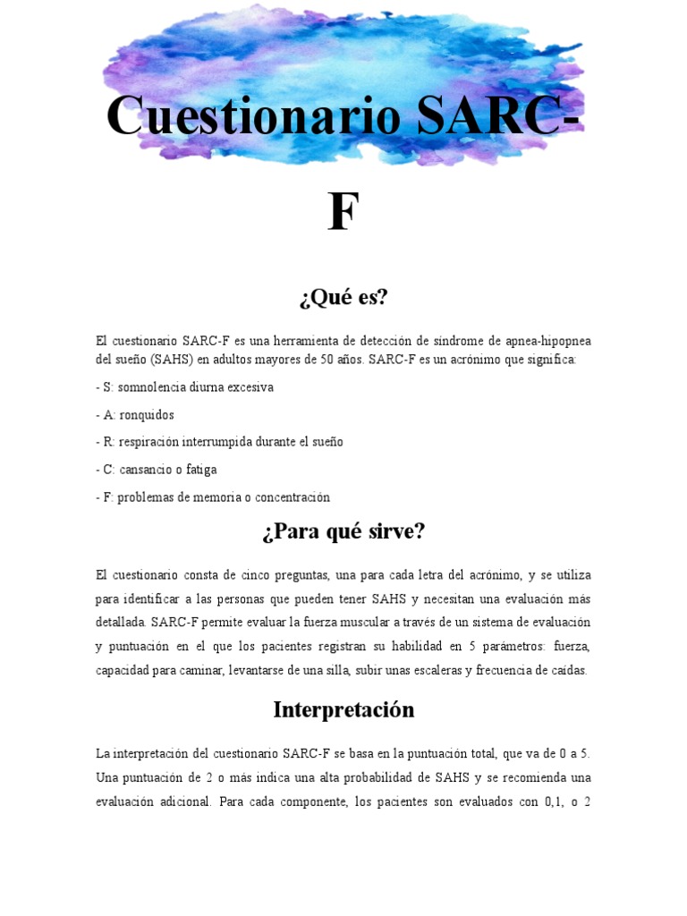 Cuestionario SARC | PDF