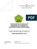 Daftar Kenaikan Kelas 2012 2013