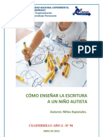 Cuadernillo Año 2 - #94 - Cómo Enseñar La Escritura A Un Niño Autista - Autor - Niños Especiales