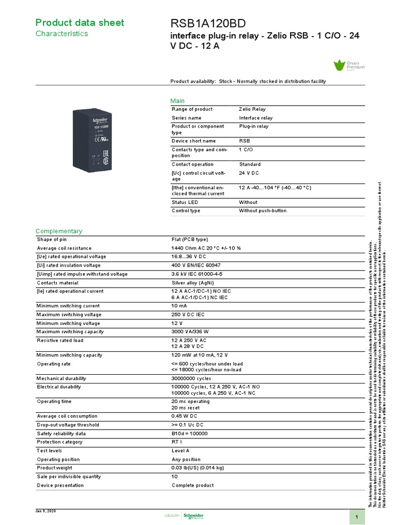 RSB1A120BD | PDF | Relay | Alternating Current