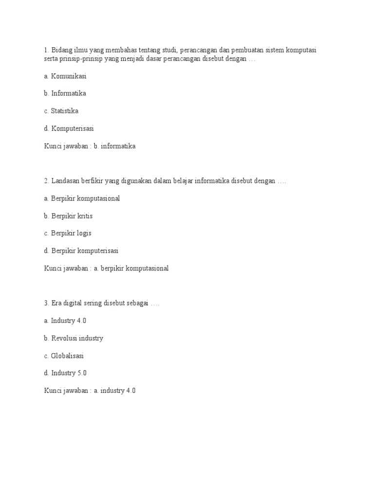 Informatika dan Transformasi Digital | PDF | Komputer