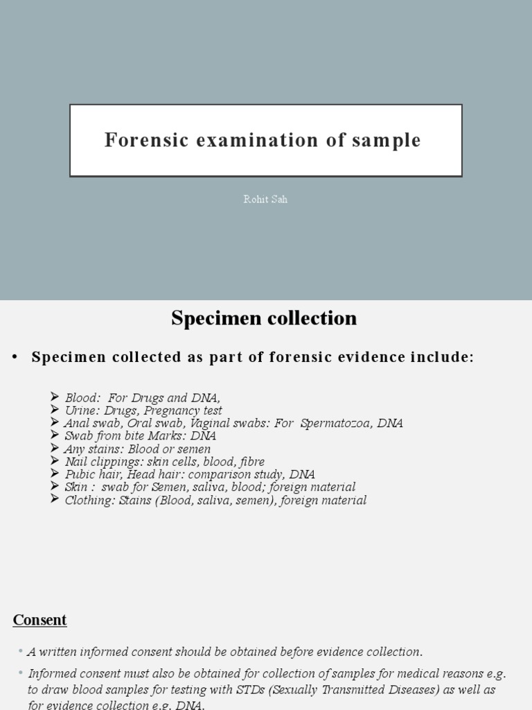 Forensic Specimen Collection Guidelines | PDF | Dna Profiling | Drug Test