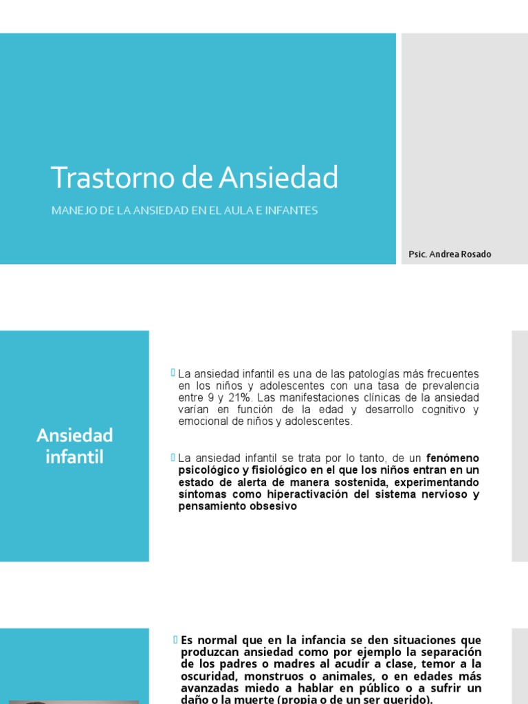 Manejo de la Ansiedad Infantil | PDF | Ansiedad | Trastorno de ansiedad