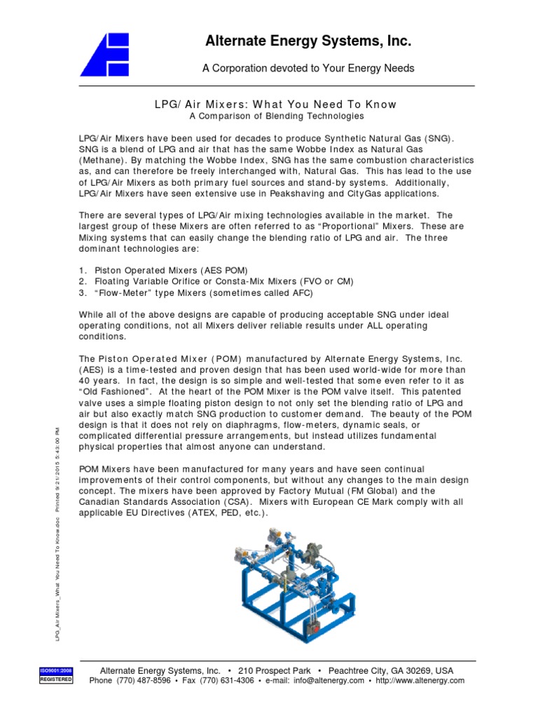 LPG Air Mixers What You Need To Know PDF Flow Measurement