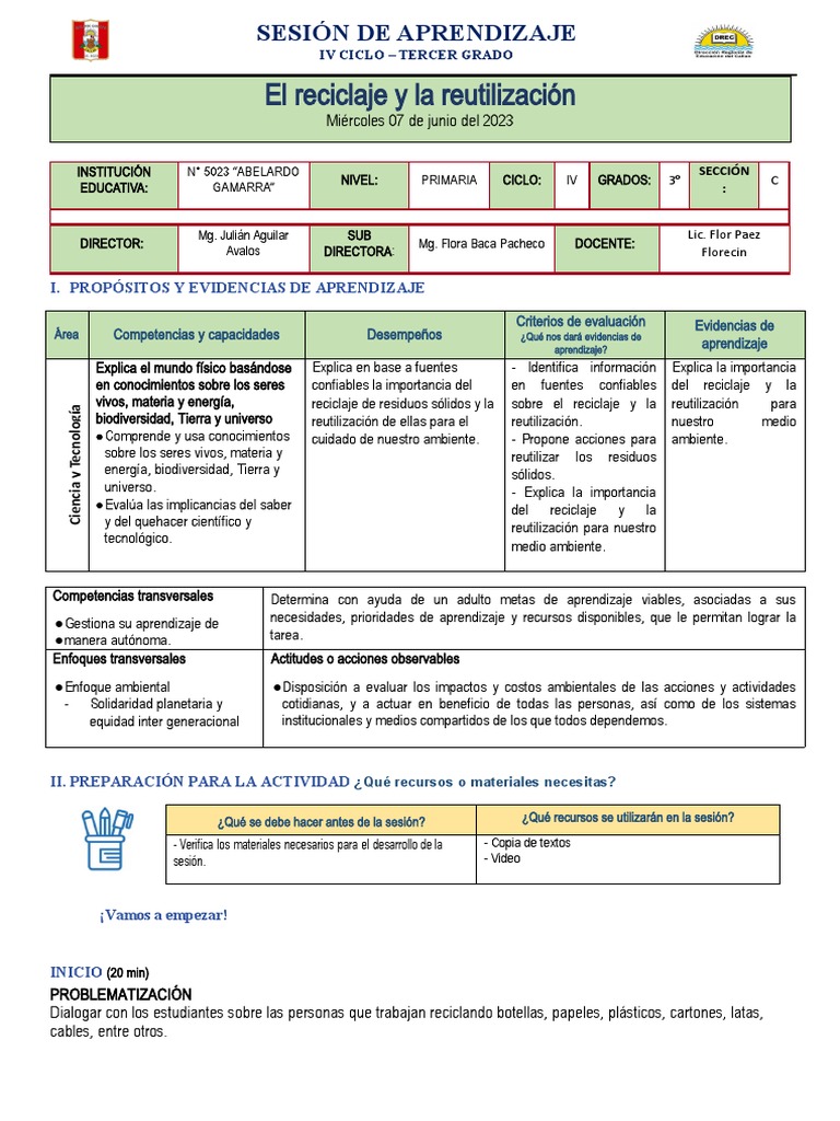 Aprendiendo sobre Reciclaje en 3er Grado | PDF | Residuos | Reciclaje