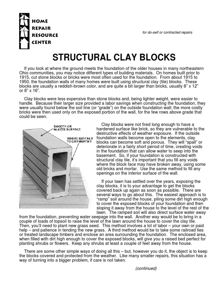 Structural Clay Block PDF Foundation (Engineering) Brick