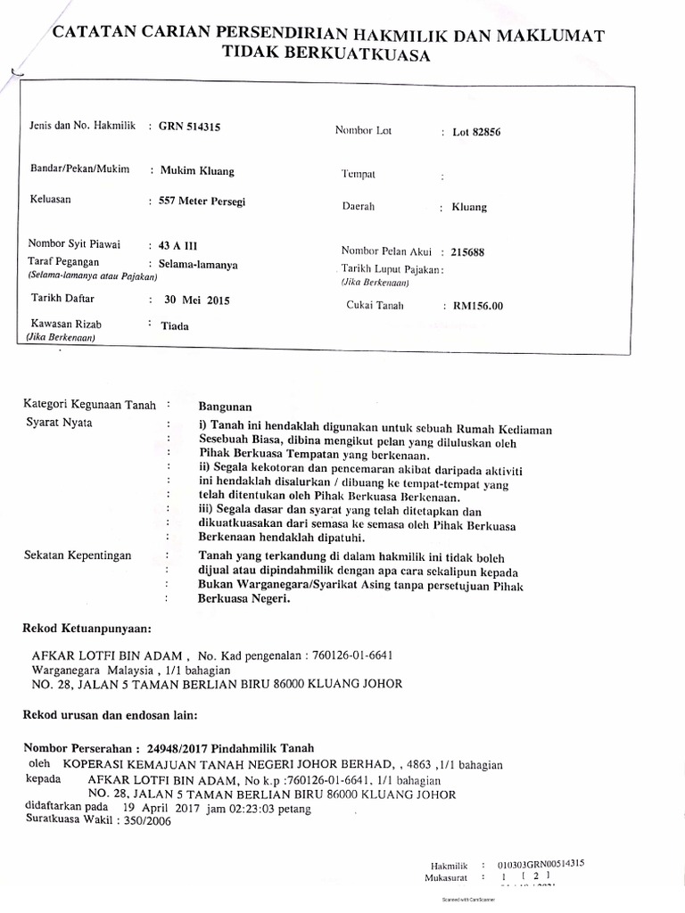 Carian Tanah | PDF