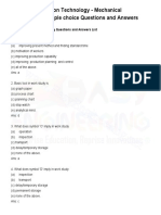 Production Technology MCQ PDF