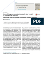 La Medicina Personalizada Aplicada A La Salud Mental: La Psiquiatría de Precisión