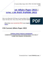 Css Current Affairs Paper 2022 - FPSC Css Past Papers 2022