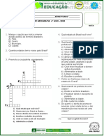 Avaliação Geografia 4° Ano