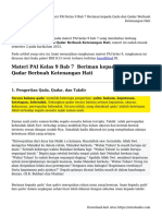 Materi PAI Kelas 9 Bab 7 Beriman Kepada Qada Dan Qadar Berbuah Ketenangan Hati