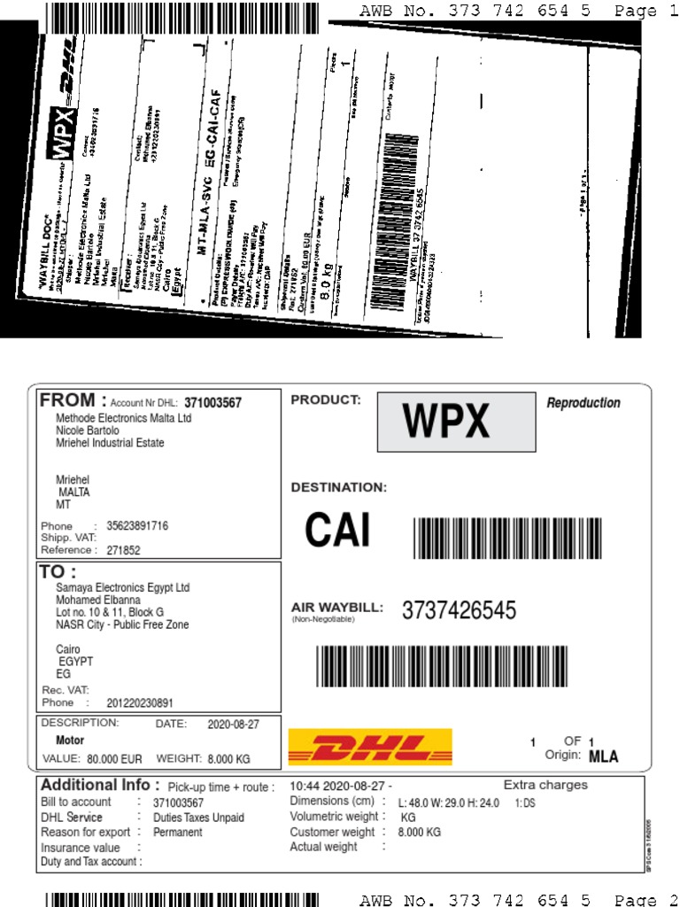 Methode Electronics Shipment to Egypt | PDF