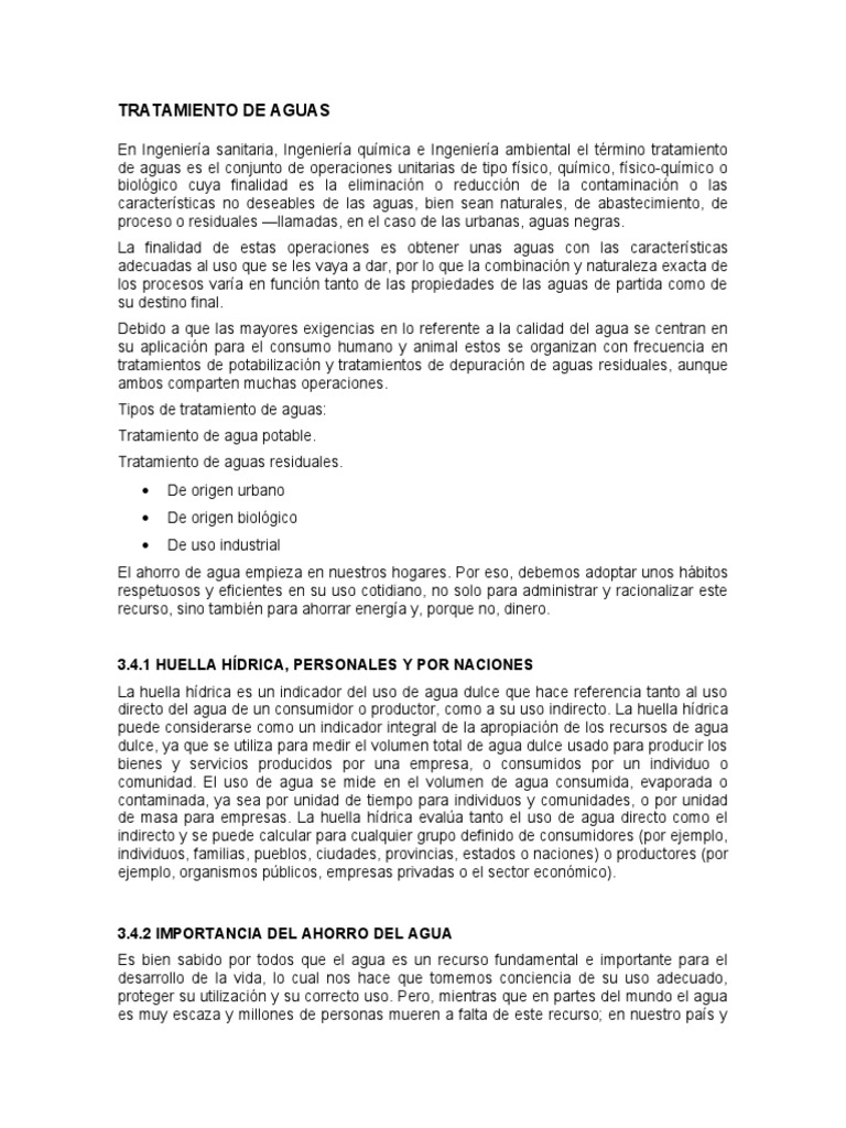 Tratamiento y Ahorro de Agua Eficiente | PDF | Tratamiento de aguas | Agua