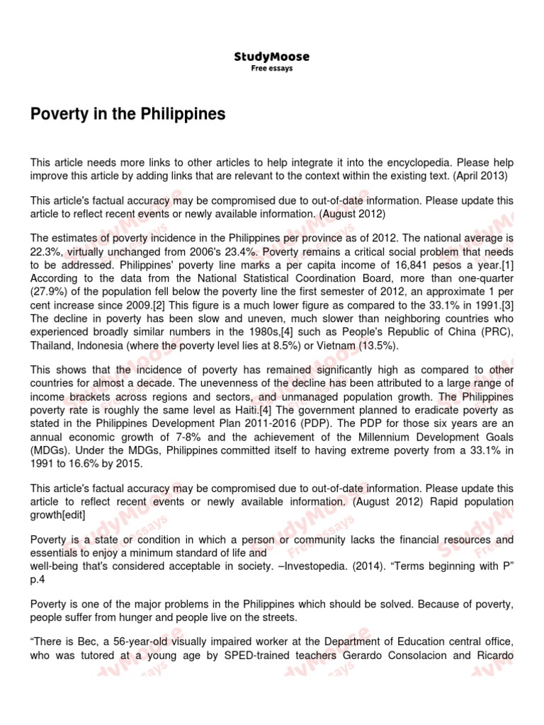 Poverty in The Philippines | PDF | Economic Growth | Poverty