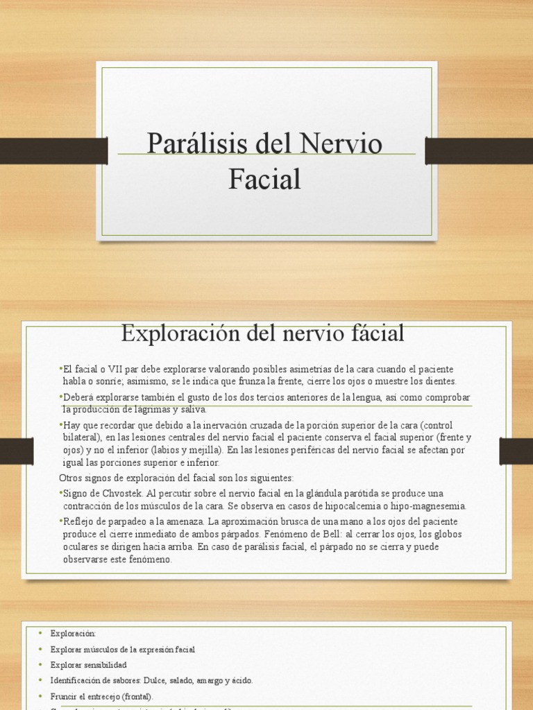 Parálisis del Nervio Facial PDF