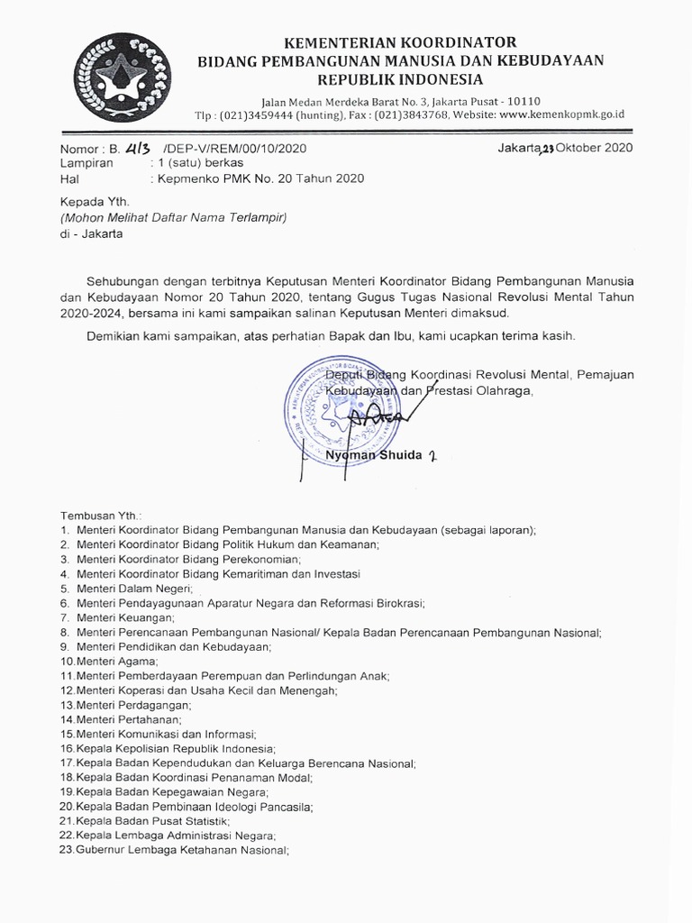 Kepmenko PMK No. 20 Tahun 2020 | PDF