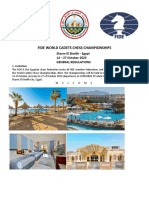 FIDE World Cadet WCCC Egypt 2023 Regulations Invitation