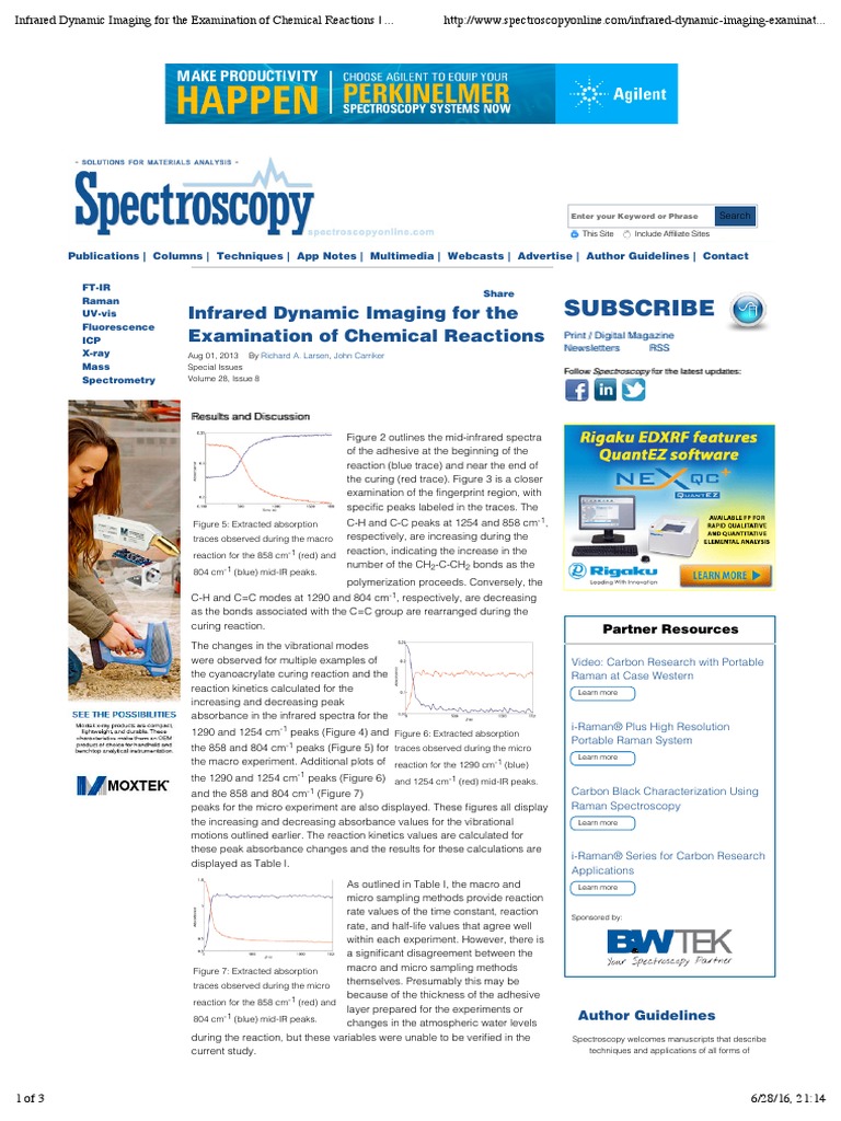 SP - Infrared Dynamic Imaging For The Examination of Chemical Reactions ...