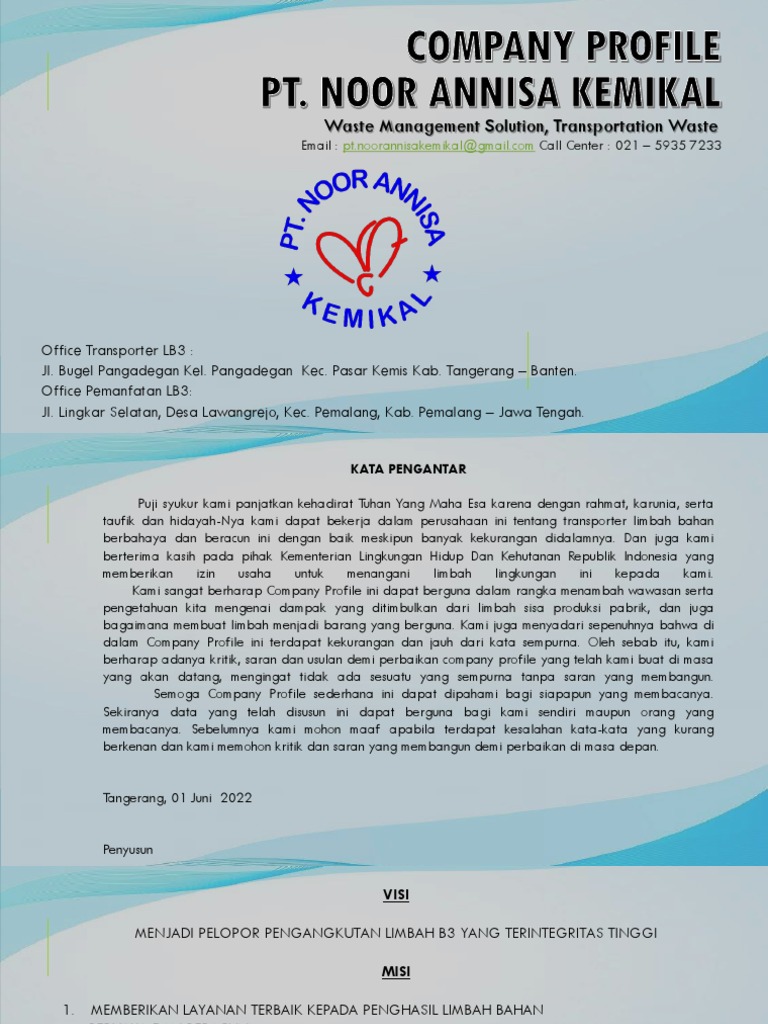 Company profile pt noor annisa kemikal pdf